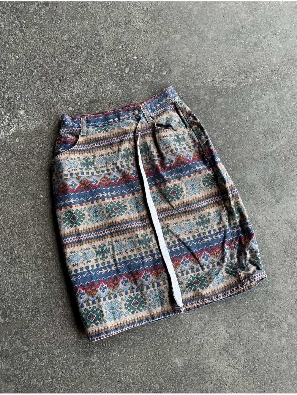 Vintage Made in USA Navajo Pattern Wrap Skirt
